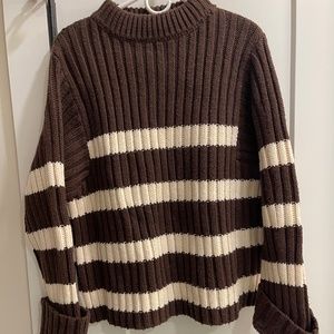 Zara Brown/Cream Striped Sweater, size xs/small NWT